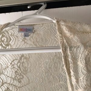 LuLaRoe Joy Cream-colored, lace vest